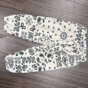 Kith Cream Sweatpants with Black Bandana Print